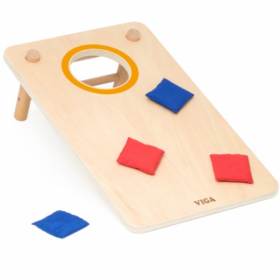2 viename įgūdžių žaidimas „Tic-Tac-Toe“ + „Cronhole“ – mesk į taikinį Viga