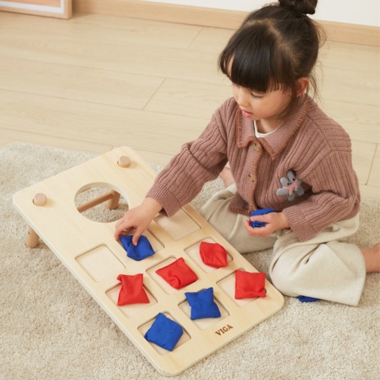 2 viename įgūdžių žaidimas „Tic-Tac-Toe“ + „Cronhole“ – mesk į taikinį Viga