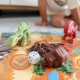 2 viename konstruktoriaus rinkinys Dinozaurai Stalo žaidimas + 46 dalių kauliukai WOOPIE