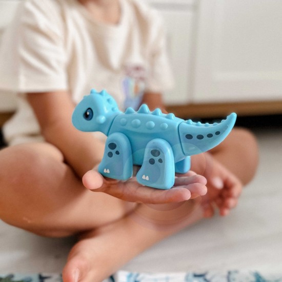 2 viename konstruktoriaus rinkinys Dinozaurai Stalo žaidimas + 46 dalių kauliukai WOOPIE