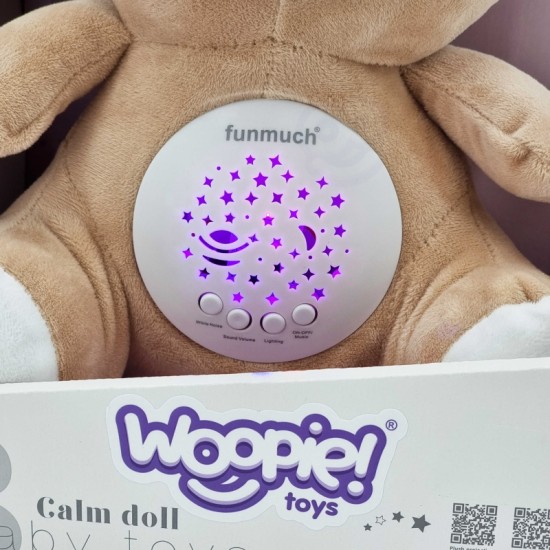 2 viename meškiuko miego žaislų projektorius - 10 lopšinių WOOPIE BABY