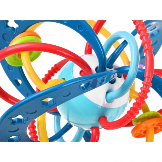 2 viename sensorinis žaislas, kramtukas, barškutis, Montessori WOOPIE BABY