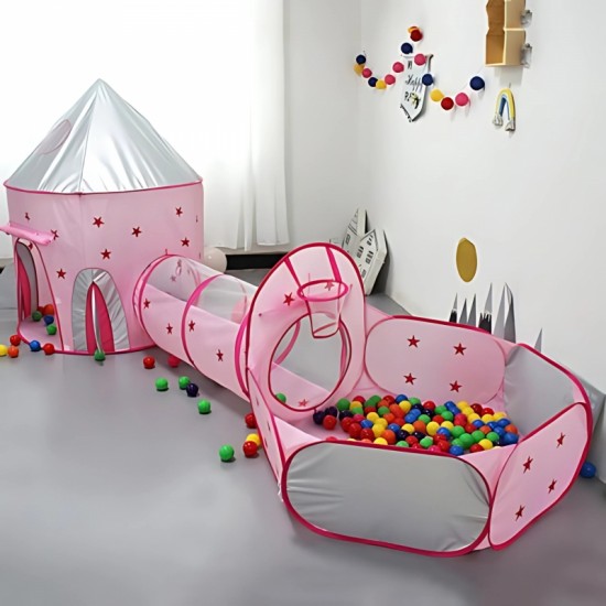 3 viename palapinė „Princess Palace XXL“ tunelio tipo namelis „Dry Palace“ WOOPIE