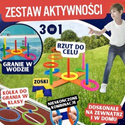 3 viename „Serso Cornhole Hopscotch“ pufų užmetimo rinkinys WOOPIE