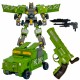 3 viename transformuojamas robotas-kovos automobilis ir smiginio paleidimo įrenginys, žalias WOOPIE