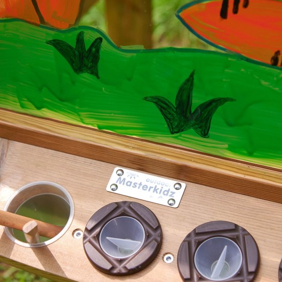 4 pusių permatoma akrilinė dažoma lenta + puodeliai MASTERKIDZ
