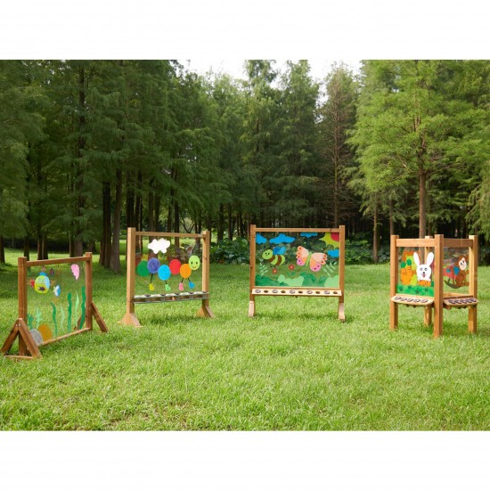 4 pusių permatoma akrilinė dažoma lenta + puodeliai MASTERKIDZ