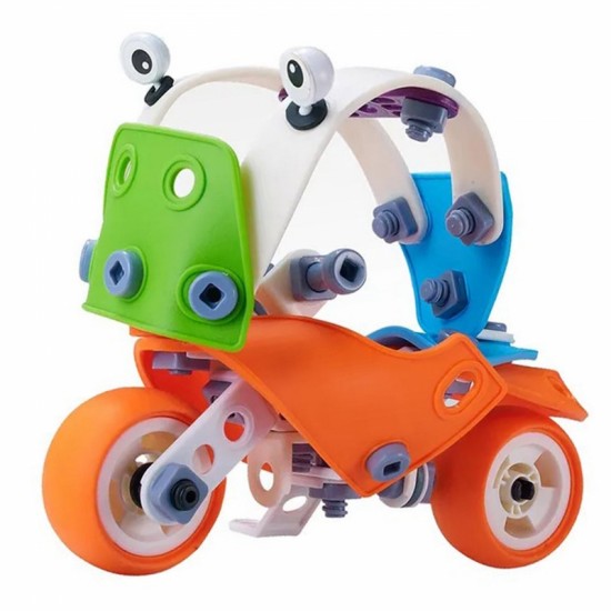 5 viename STEM statybinių kaladėlių transporto priemonių rinkinys WOOPIE