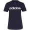 adidas Essentials Slim Logo moteriški marškinėliai, tamsiai mėlyni