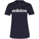 adidas Essentials Slim Logo moteriški marškinėliai, tamsiai mėlyni