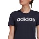 adidas Essentials Slim Logo moteriški marškinėliai, tamsiai mėlyni