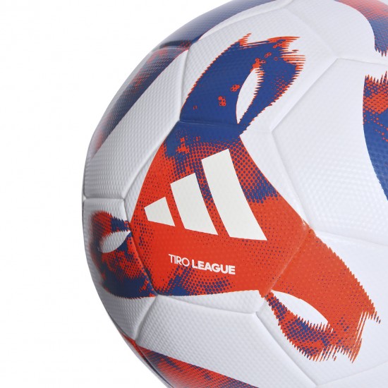 adidas Tiro League TSBE futbolo kamuolys, baltas/mėlynas/raudonas (HT2422)