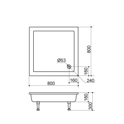 Akmens masės fušo padėklas SPN P-702 80x80 cm.