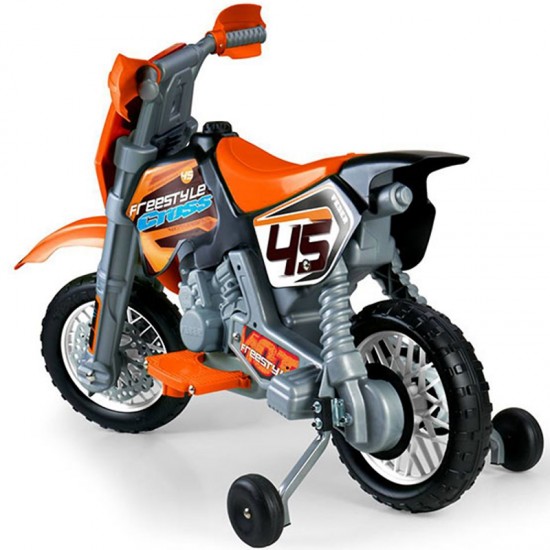 Akumuliatorinis krosinis motociklas vaikams FEBER oranžinis 6 V