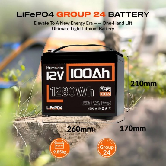 Akumuliatorius Humsienk ORIGIN 12V 100 Ah Bluetooth LiFePO4 (107 A BMS)
