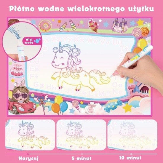 Akvarelės kilimėlis 2 viename XXL 100x70cm šviečia tamsoje WOOPIE