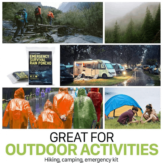 Apsiaustas nuo lietaus Essential Survival Rain Oranžinis Apsiaustas nuo lietaus Essential Survival Rain Oranžinis