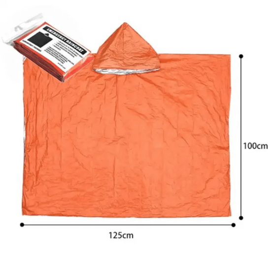 Apsiaustas nuo lietaus Essential Survival Rain Oranžinis Apsiaustas nuo lietaus Essential Survival Rain Oranžinis