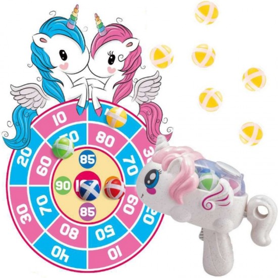 Arkadinis Žaidimas 2-in-1 Rinkinys Skydo Paleidėjas Vienaragis WOOPIE  Velcro Darts