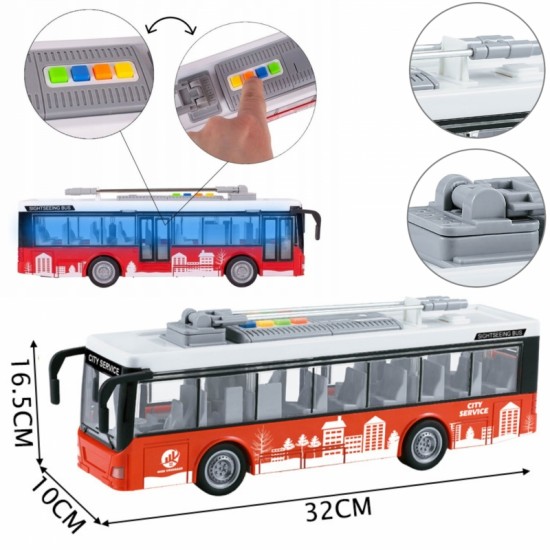 Autobusas troleibusas interaktyvus elektrinis 1:16 WOOPIE