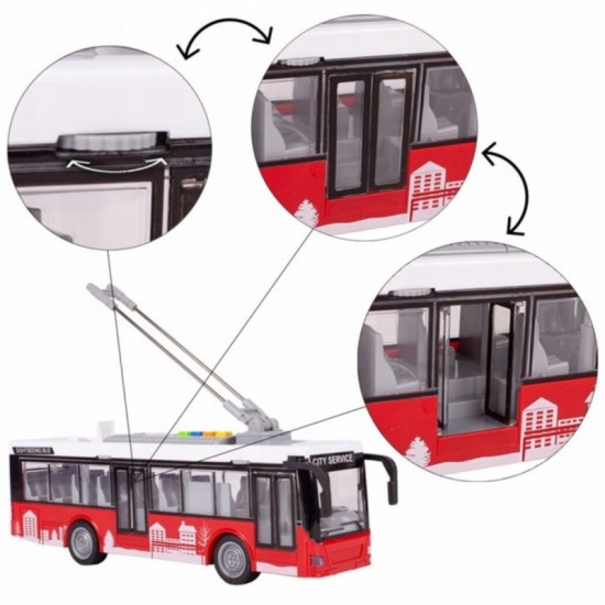 Autobusas troleibusas interaktyvus elektrinis 1:16 WOOPIE