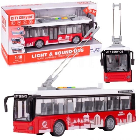 Autobusas troleibusas interaktyvus elektrinis 1:16 WOOPIE