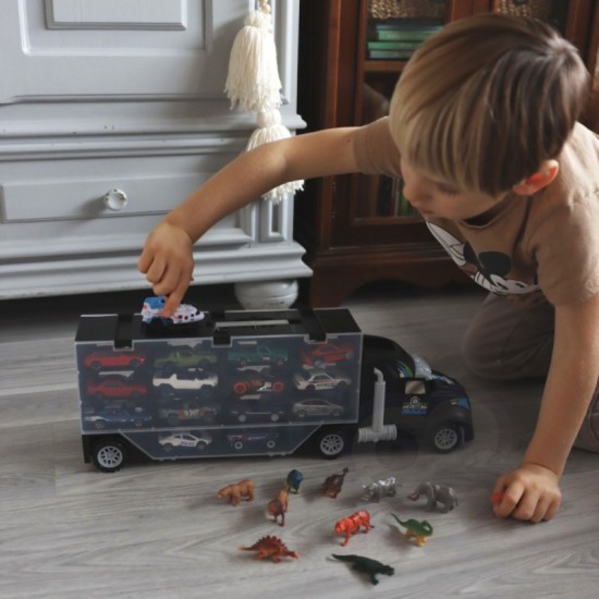 Automobilių transporteris dinozaurų sunkvežimis WOOPIE