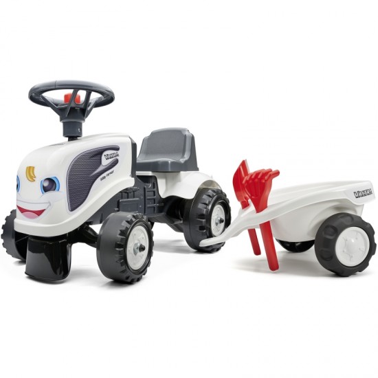 Baltas traktorius su priekaba + priedai nuo 1 metų FALK Baby Valtra