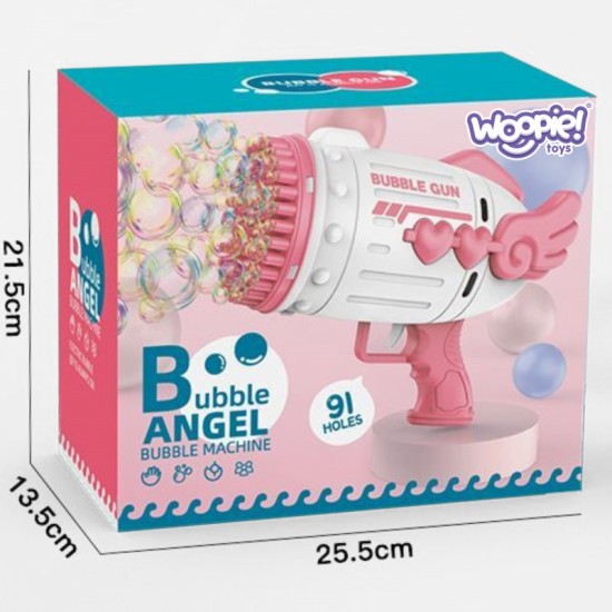 Burbulinis pistoletas, 91 skylė, rožinis WOOPIE