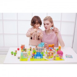 „CLASSIC WORLD“ mediniai kaladėlės „City 120“ elementai