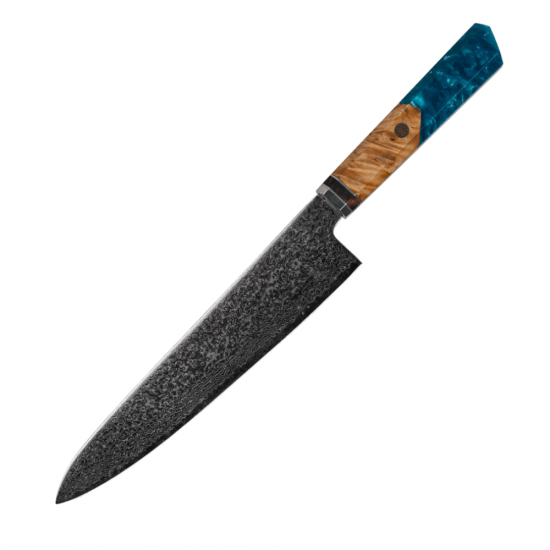 Damasko Plieno 23cm Šefo Peilis Usugiri JH-D-015