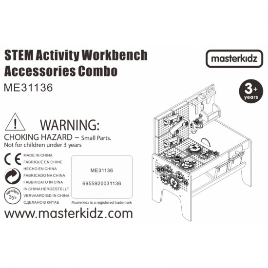 Darbastalio priedų rinkinys, 111 vnt. MASTERKIDZ STEM