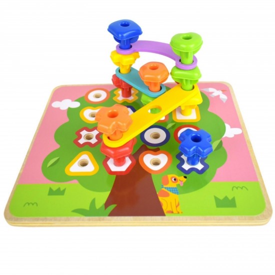 Daugiafunkcinė lenta su spalvotais varžtais, mokymosi figūromis TOOKY TOY