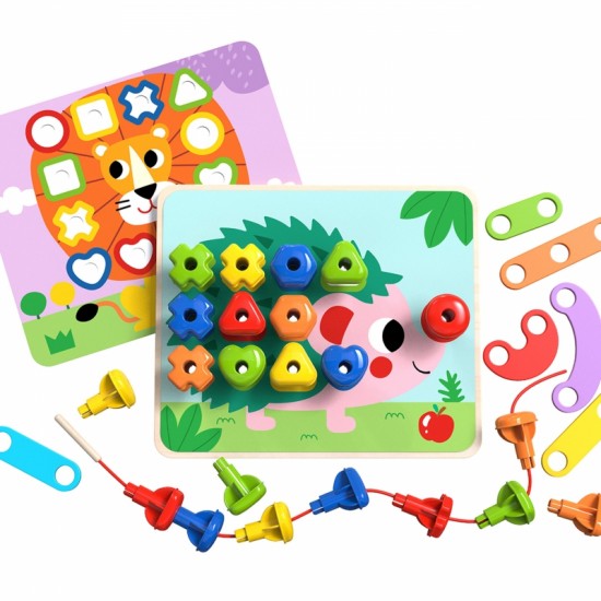 Daugiafunkcinė lenta su spalvotais varžtais, mokymosi figūromis TOOKY TOY