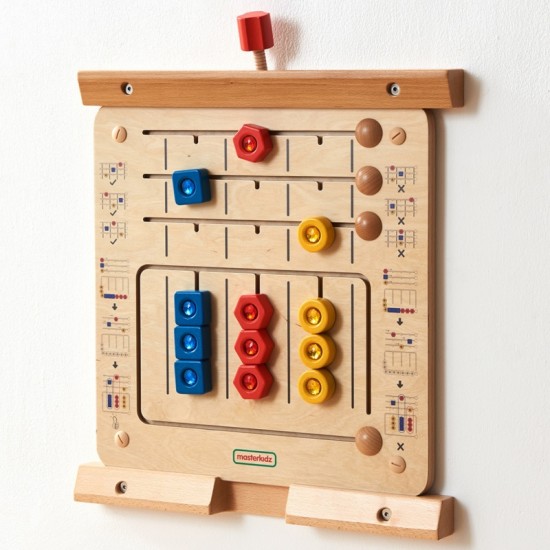 Deimantų rūšiavimo dėlionė - Montessori edukacinė sieninė lenta MASTERKIDZ