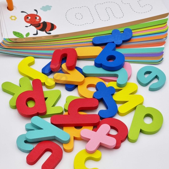 Dėlionė abėcėlės Raidžių, žodžių, gyvūnų mokymasis 57 vnt. TOOKY TOY Montessori