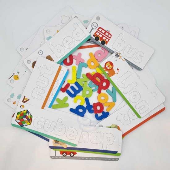 Dėlionė abėcėlės Raidžių, žodžių, gyvūnų mokymasis 57 vnt. TOOKY TOY Montessori