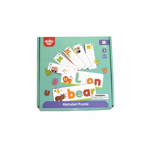 Dėlionė abėcėlės Raidžių, žodžių, gyvūnų mokymasis 57 vnt. TOOKY TOY Montessori