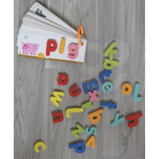 Dėlionė abėcėlės Raidžių, žodžių, gyvūnų mokymasis 57 vnt. TOOKY TOY Montessori