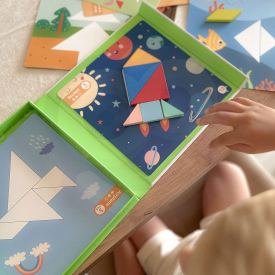 Dėlionė vaikams Lavinimosi figūros Figūrėlės Formos 18 vnt. TOOKY TOY Tangram
