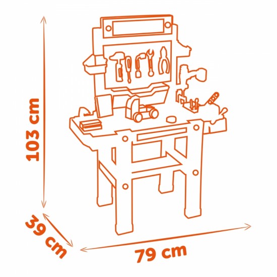 Didelės SMOBY dirbtuvės „Black & Decker Bricolo Ultimate Workshop“ + 92 priedai