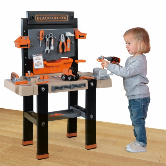 Didelės SMOBY dirbtuvės „Black & Decker Bricolo Ultimate Workshop“ + 92 priedai