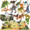 Didelis dinozaurų figūrėlių rinkinys + kilimėlis „Priešistorinis pasaulis“ WOOPIE XXL