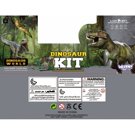 Didelis dinozaurų figūrėlių rinkinys + kilimėlis „Priešistorinis pasaulis“ WOOPIE XXL
