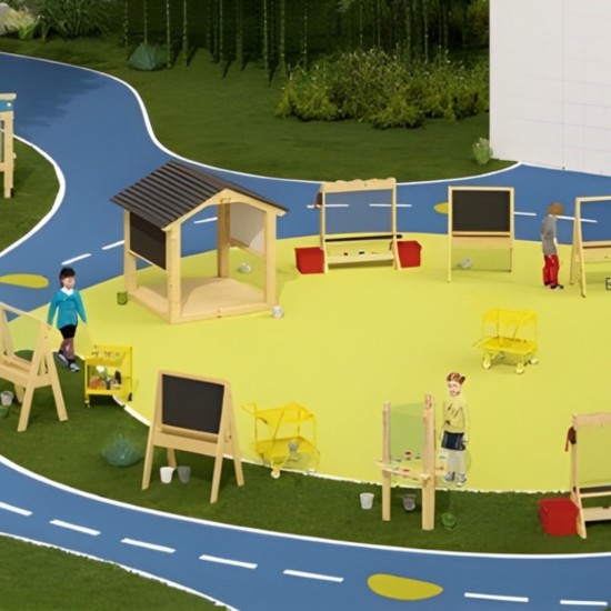 Didelis medinis namelis-pavėsinė-žaidimų aikštelė CLASSIC WORLD EDU