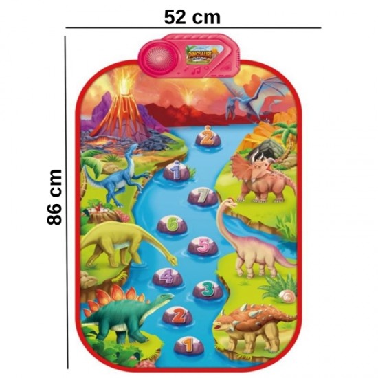 Didelis muzikinis kilimėlis, pianinas XL, interaktyvus dinozauras WOOPIE