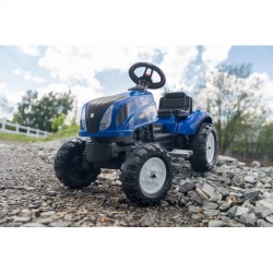 Didelis pedalinis traktorius su priekaba + atidaromas stogas nuo 2 metų amžiaus FALK New Holland