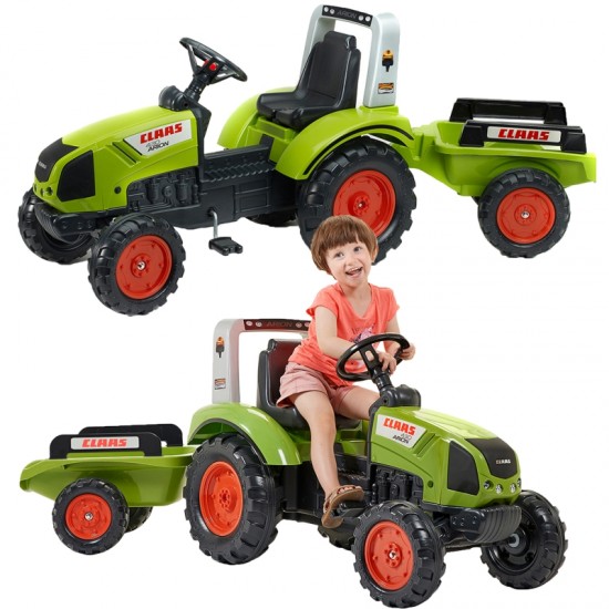 Didelis pedalų traktorius su priekaba Claas nuo 3 metų amžiaus FALK
