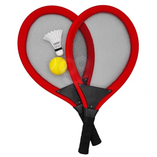 Didelių vaikiškų badmintono rakečių rinkinys + plunksninė WOOPIE