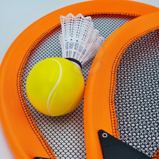 Didelių vaikiškų badmintono rakečių rinkinys + skrajukė WOOPIE